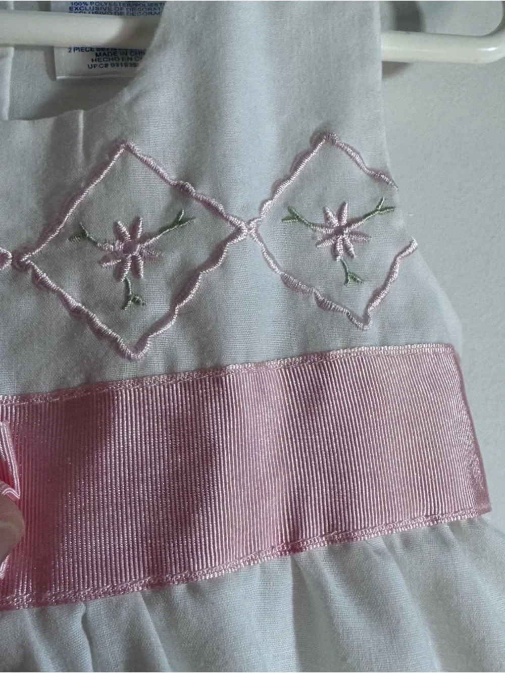 B.T. Kids Toddler Girls White Pink Embroidered Dress 2T Floral